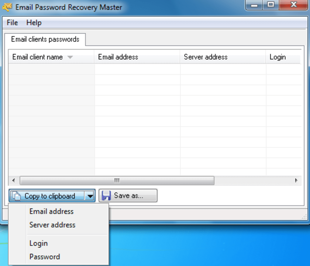 email password recovery master